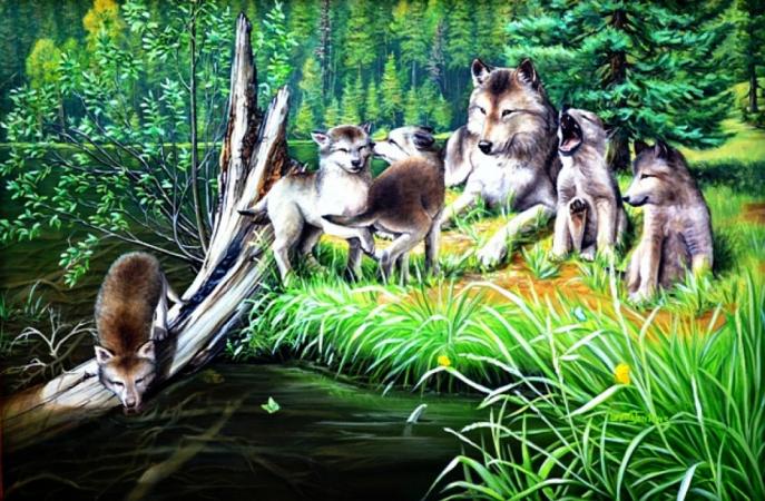 PEACEFUL WOLF FAMILY by LORETTA JENKINS