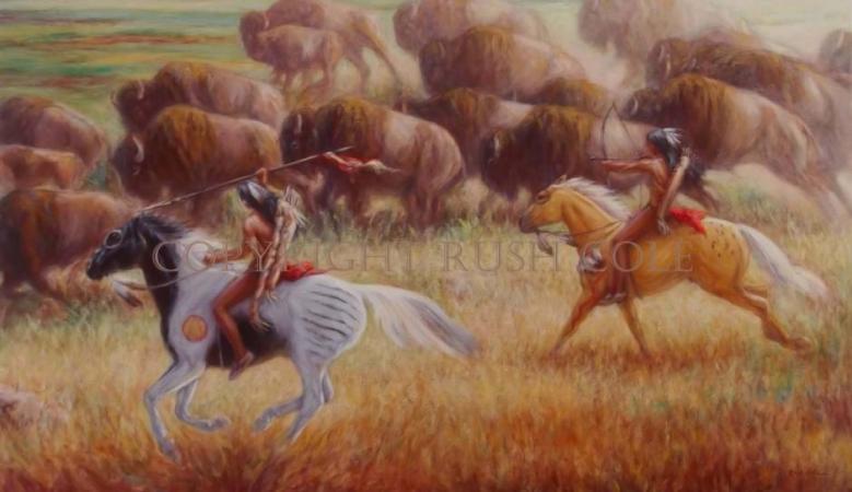 "BUFFALO RUNNERS" Limited Edition Giclee by Rush Cole